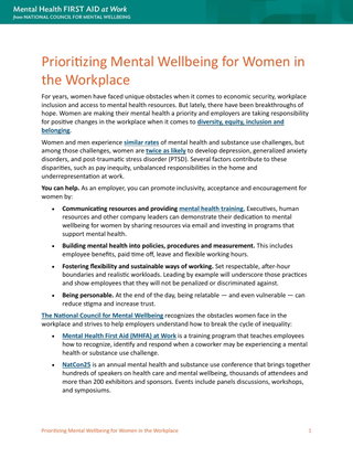 Prioritizing Mental Wellbeing for Women in the Workplace