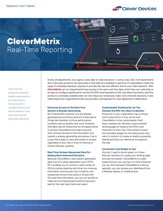 CleverMetrix Real-Time Reporting