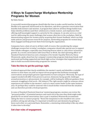 4 Ways to Supercharge Workplace Mentorship Programs for Women