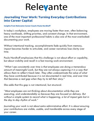 Journaling Your Work: Turning Everyday Contributions into Career Capital