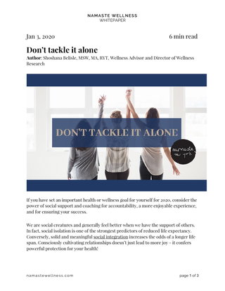 Don't tackle it alone