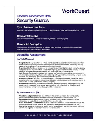 Security Guard Safety Assessment 