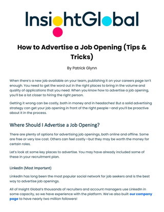 How to Advertise a Job Opening (Tips & Tricks)
