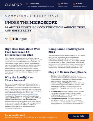 Under the Microscope: I-9 Audits Tighten on Construction, Agriculture, and Hospitality