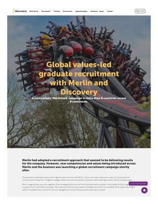 Global values-led graduate recruitment with Merlin and Discovery: A successfully ‘Merlinised’ campaign in more than 8 countries across 4 continents.