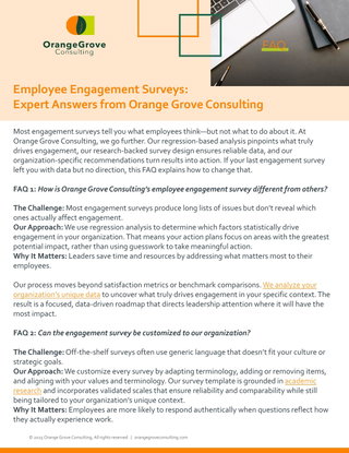 Employee Engagement Surveys:  Expert Answers from Orange Grove Consulting