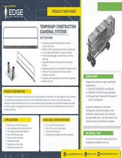 Temporary Construction Guardrail Data Sheet