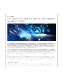 Your Organisation is sitting on a Goldmine of Data it doesn't know What to do With