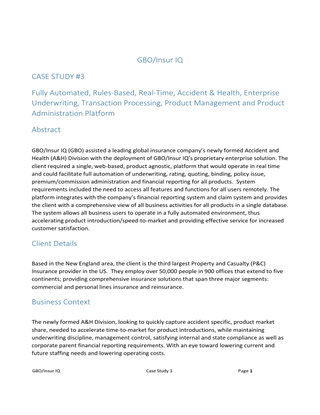 Deploying an Enterprise Platform for a new Division of a Major Carrier