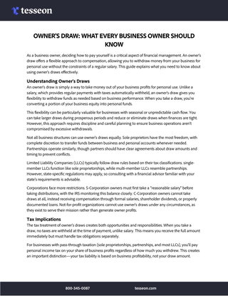 Owner's Draw: What every business owner should know