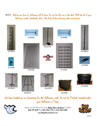 Display Fixture Warehouse amps stock for Halloween season