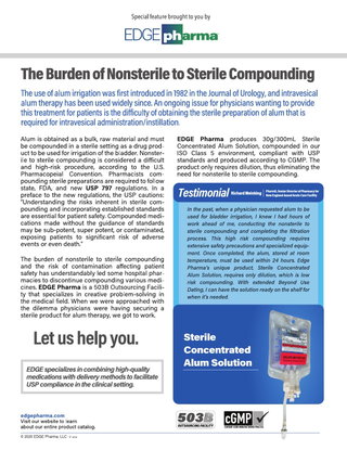The Burden of Nonsterile to Sterile Compounding of Alum