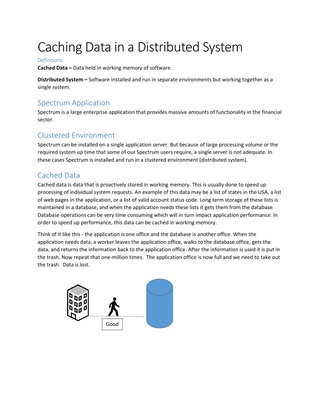 Caching Data in a Distributed System