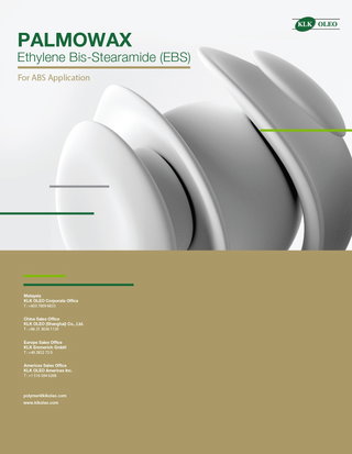 Ethylene Bis Stearamide: PALMOWAX EBS for ABS Application - Naturally Better Solutions for ABS Application