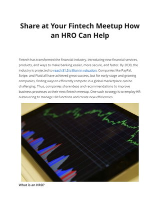 Share at Your Fintech Meetup How  an HRO Can Help