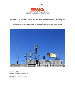 Modern Co-Site RF Interference Issues and Mitigation Techniques