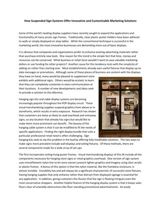 How Suspended Sign Systems Offer Innovative and Customizable Marketing Solutions
