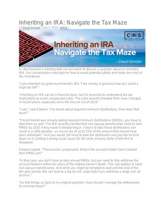 Inheriting an IRA