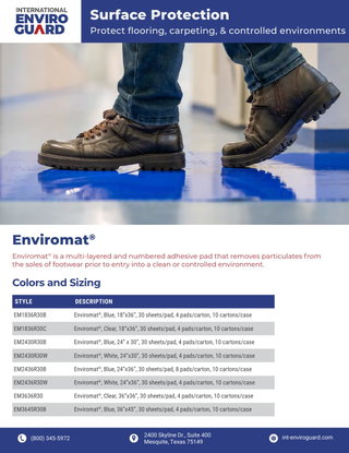 Enviromat® Tacky Mats | Sales Sheet