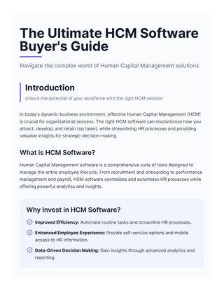 The Ultimate HCM Software Buyer's Guide