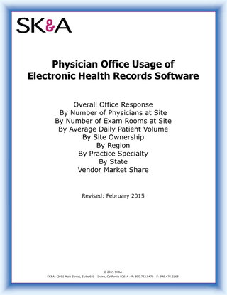 Physician Office Usage of Electronic Health Records Software