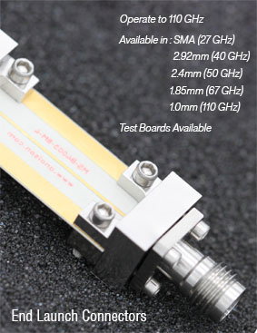End Launch Connectors Operate up to 110 GHz
