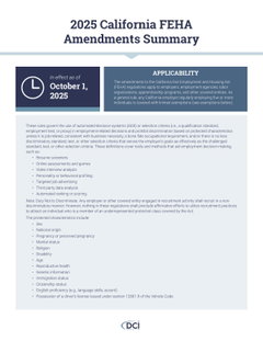 California Fair Employment and Housing Amendments Cheat Sheet