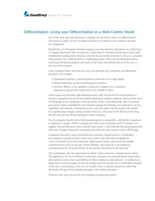Differentiation: Living your Differentiation in a Web-Centric World