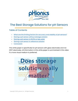 The Best Storage Solutions for pH Sensors