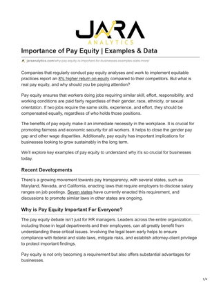 Importance of Pay Equity | Examples & Data