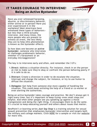 It Takes Courage to Intervene! Being an Active Bystander