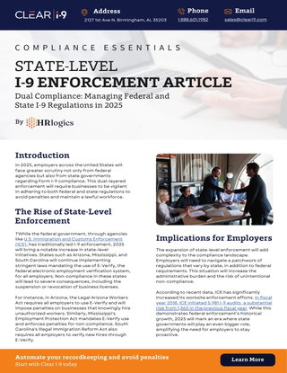 Dual Compliance | Managing Federal and State I-9 Regulations in 2025
