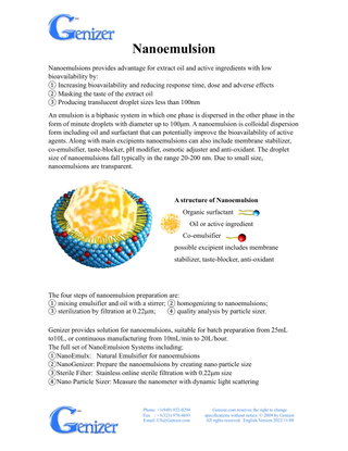 Nanoemulsions: Solutions & Recommendations