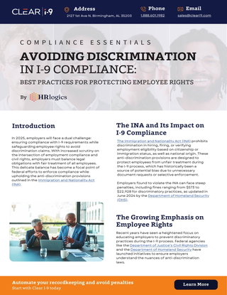 Avoiding Discrimination in I-9 Compliance | Best Practices for Protecting Employee Rights