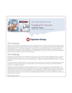 Case Study: Capricorn Group - Engaging for Success