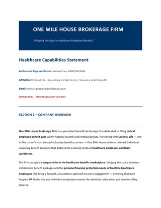Healthcare Capabilities Statement