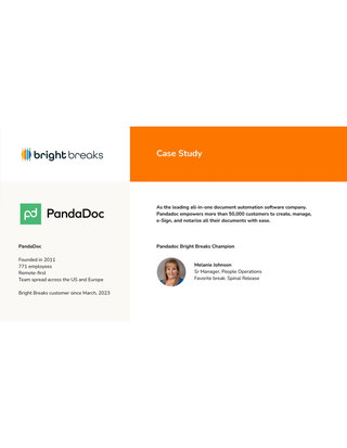 How Bright Breaks helped PandaDoc Boost well-being and productivity with 7-minute breaks