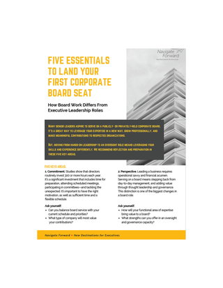 Five Essentials to Land Your First Corporate Board Seat
