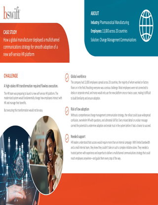How a global manufacturer deployed a multichannel communications strategy for smooth adoption of a new self-service HR platform