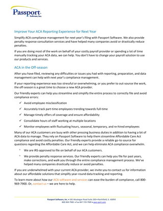 Improve Your ACA Reporting Experience for Next Year