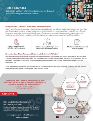 Using DeGarmo’s Fit Index® Assessments for Retail Solutions