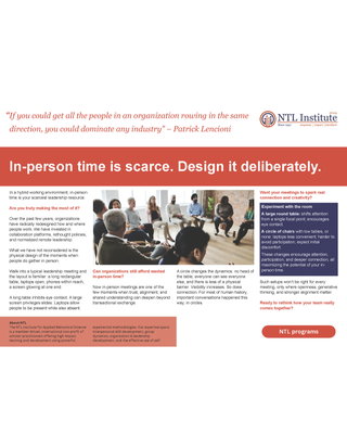 In-person time is scarce, design it deliberately.