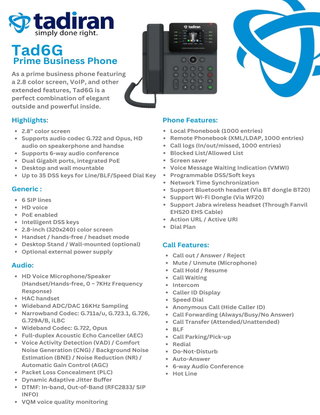 Tad6G Prime Business Phone