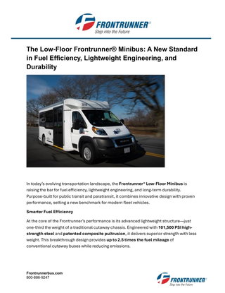 Fuel Efficiency, Lightweight, and Durable Low-Floor Bus