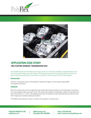 FREE FLOATING DUNNAGE: TRANSMISSION PACK