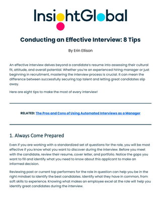 Conducting an Effective Interview: 8 Tips