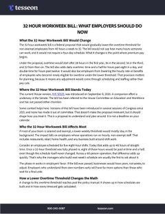 32 Hour Workweek Bill: What Employers Should Know