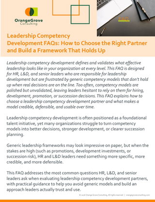 Leadership Competency Development FAQs: How to Choose the Right Partner and Build a Framework That Holds Up