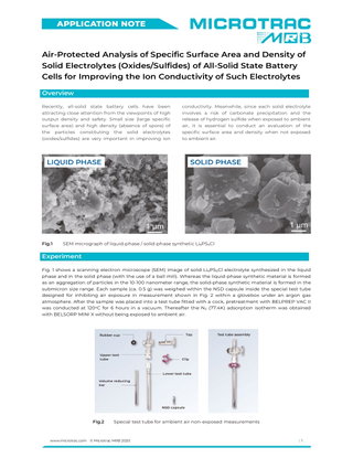 Air-Protected Analysis of Specific Surface Area and Density of Solid Electrolytes of All-Solid-State Battery Cells for Improving the Ion Conductivity of Such Electrolytes 