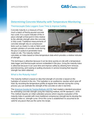 Determining Concrete Maturity with Temperature Monitoring